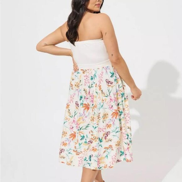 TORRID Midi Jersey Challis Sweetheart Tube Dress Sz 2 - Picture 2 of 10